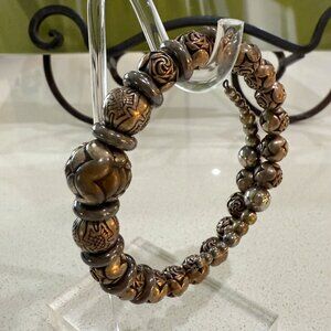 Vintage Metallic Rosette Bead Bracelet
